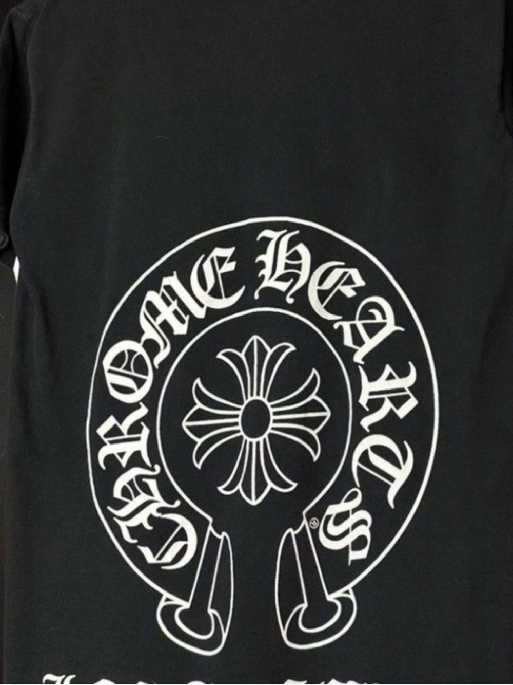Chrome hearts Black Tee with White Horseshoe Logo